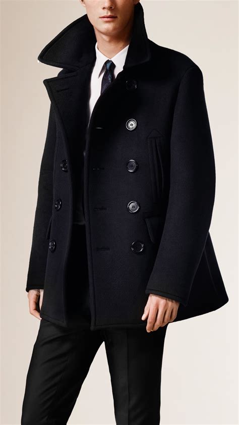 burberry men peacoat|burberry cashmere coat men's.